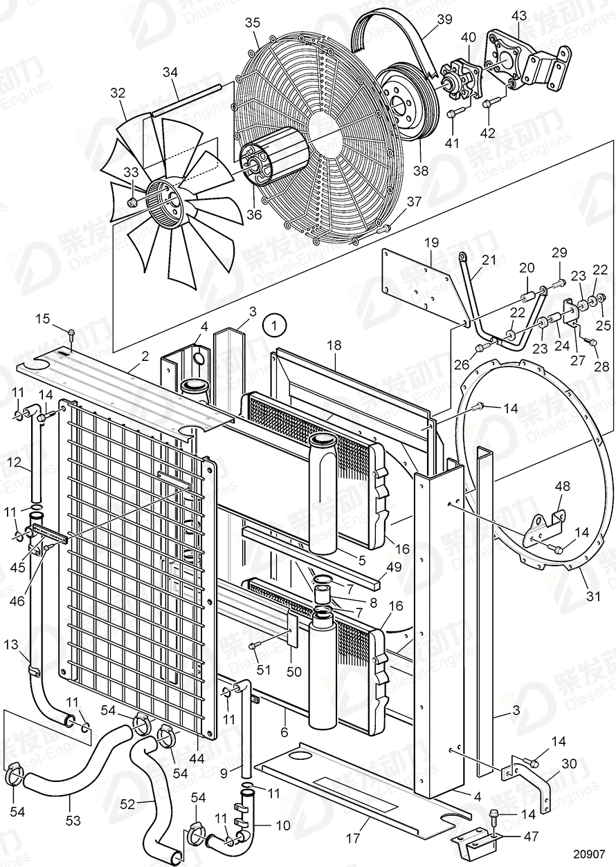 VOLVO Radiator hose 3812252 Drawing